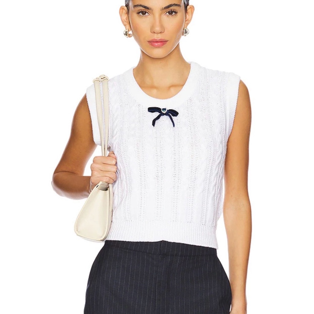 Vivetta White Cable Knit Vest NWT S